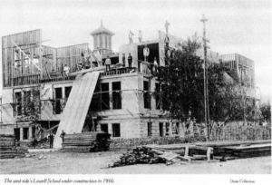 Historic Photo of Lowell School Under Construction in 1908 